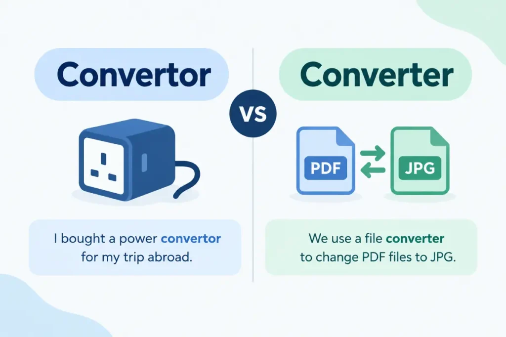 Convertor Vs Converter In Real Sentences