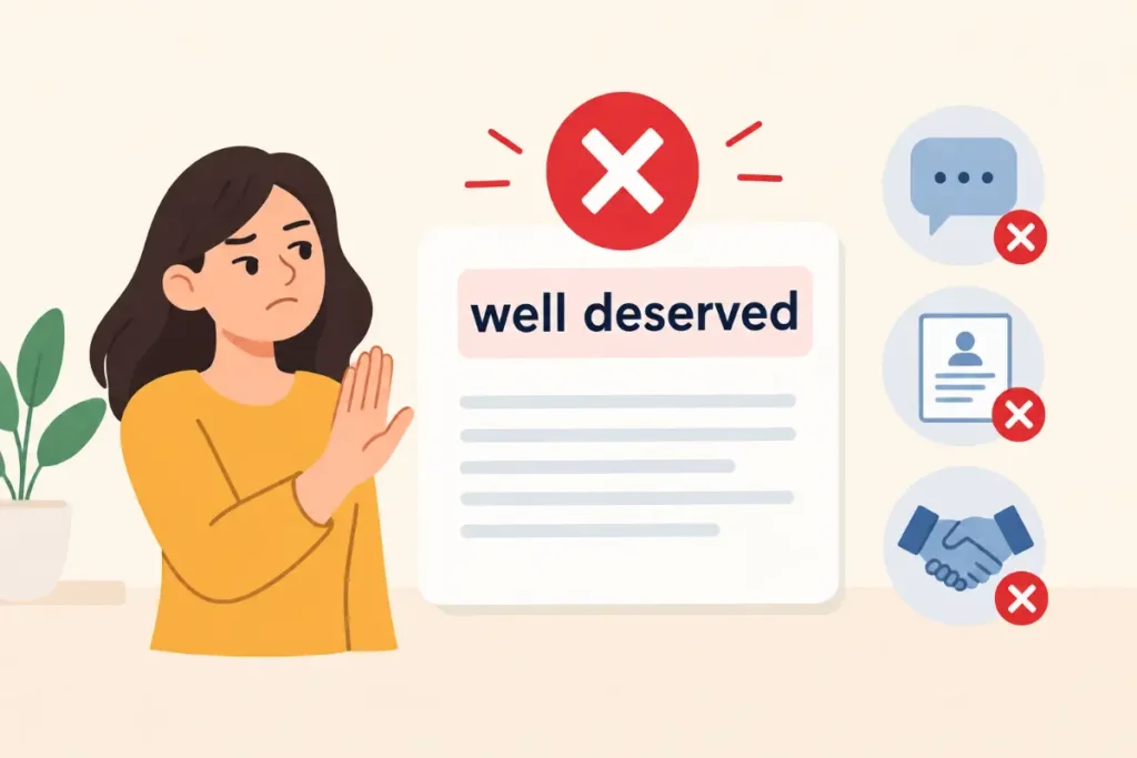 When Not To Use Well Deserved